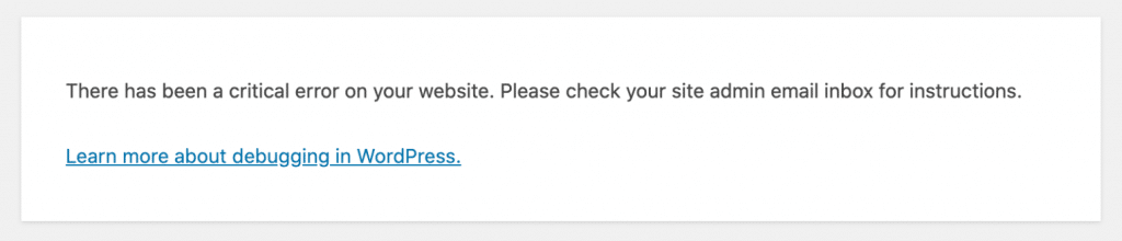 WordPress 嚴重錯誤