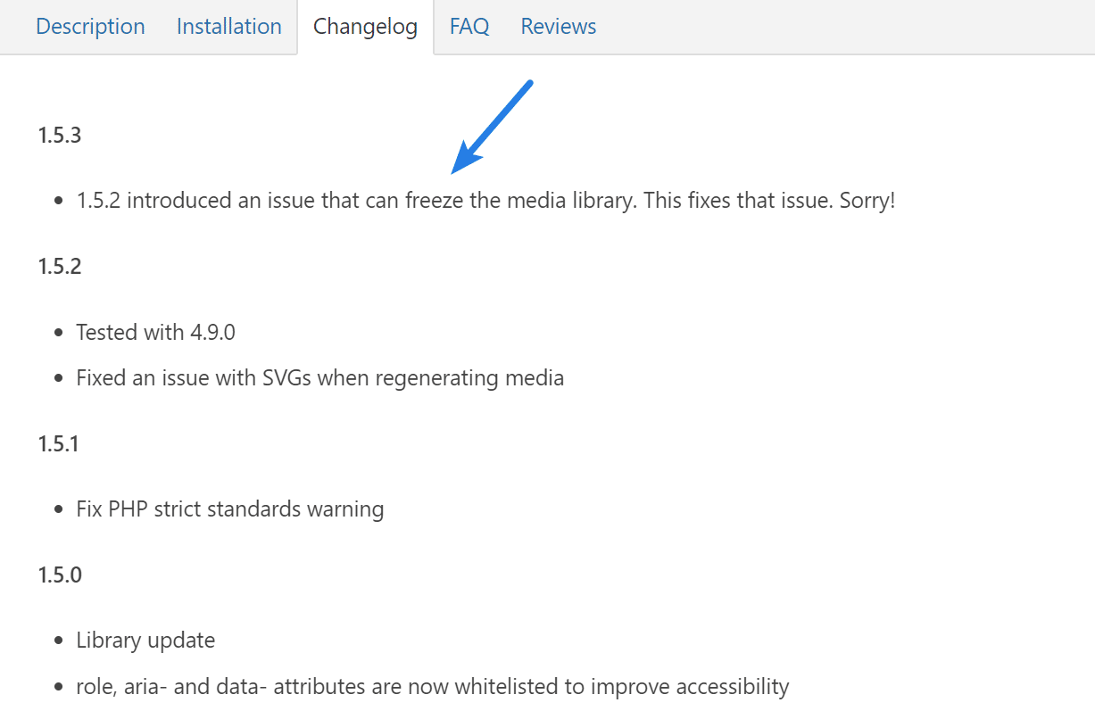 插件更新凍結媒體庫