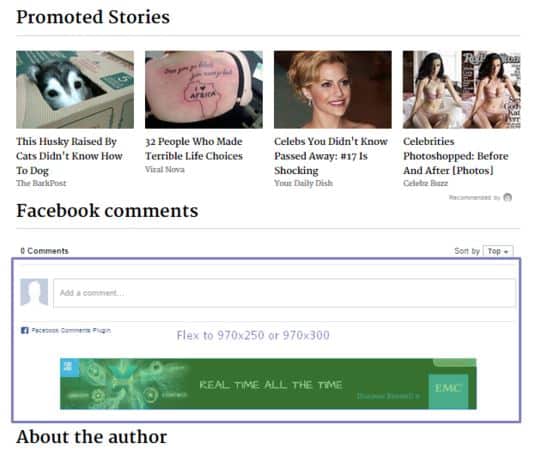 巨大なビルボードとプッシュダウン Adsense