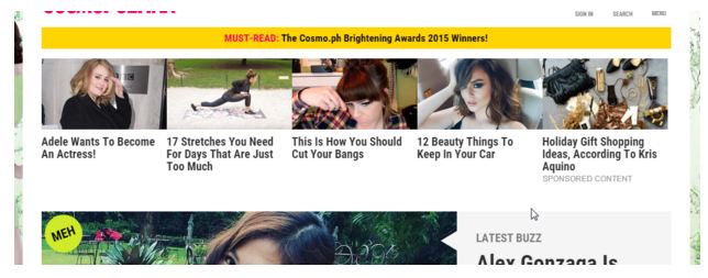 アッパーフォールドのネイティブ広告