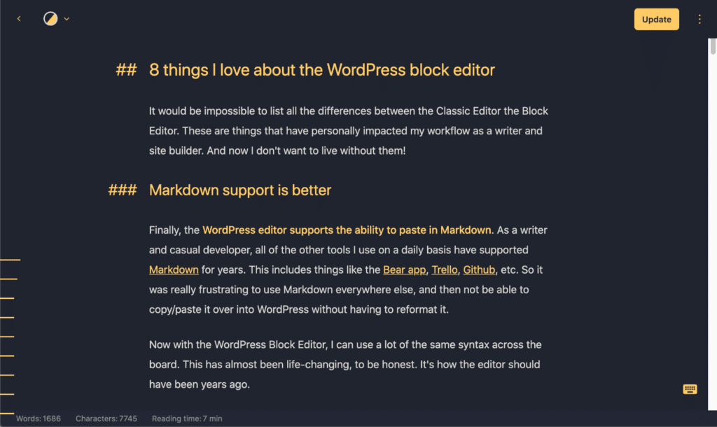 在 WordPress 块编辑器中更好地支持 Markdown