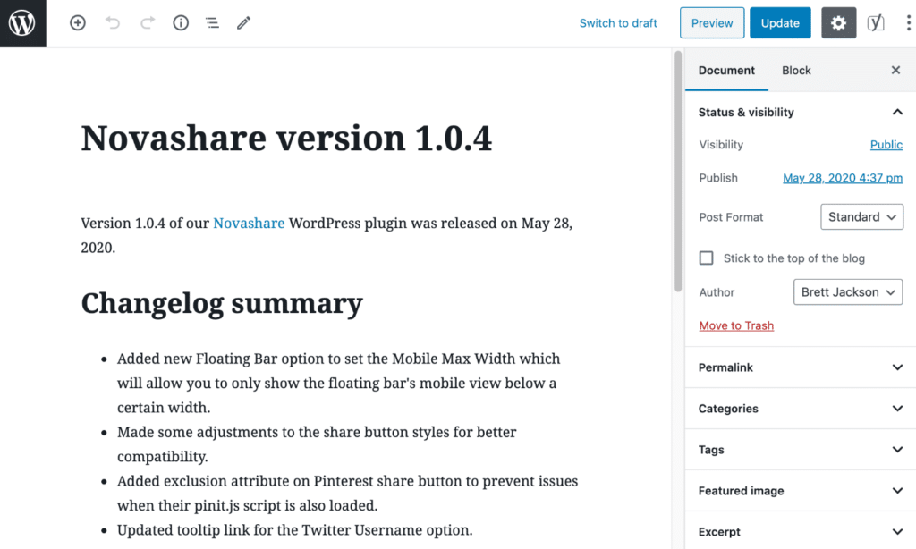 块编辑器默认样式