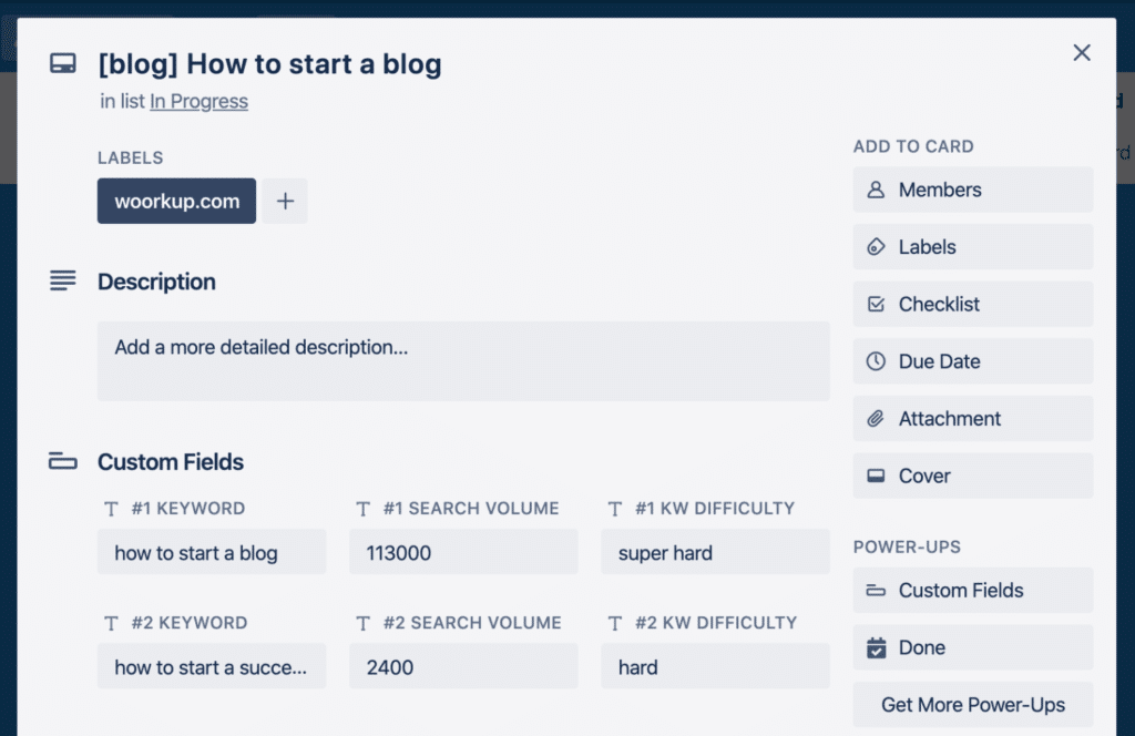 Пример карты Trello