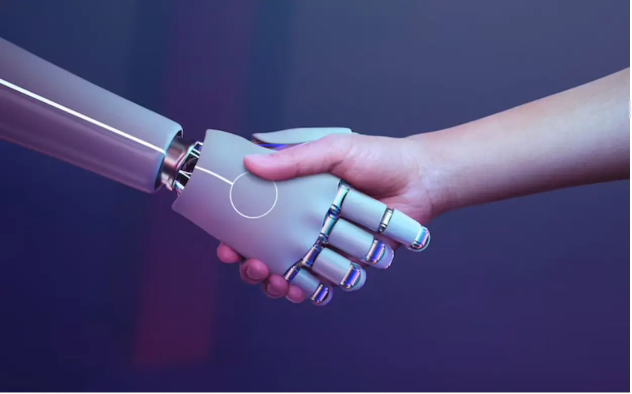 Stretta di mano del robot-1
