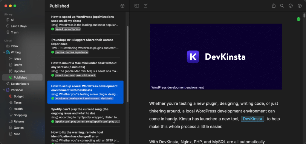 Aplikasi menulis Ulysses