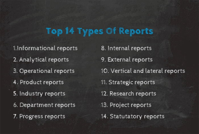 Types de rapports disponibles
