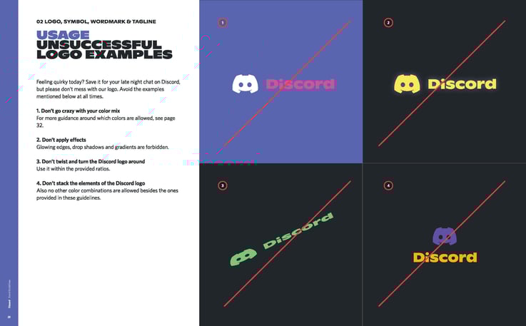 Beispiel einer B2B-SaaS-Branding-Richtlinie – Verwendung des Discord-Logos