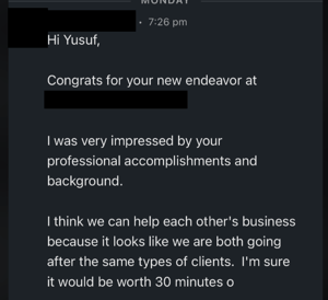 Beispiel oder schlechtes ausgehendes B2B-SaaS-Messaging