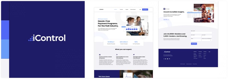 Exemplu de culori ale mărcii SaaS cu ton rece - iControl