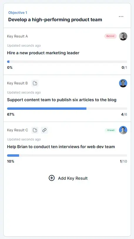 obiectiv okrs cu rezultate cheie pentru echipa de marketing saas