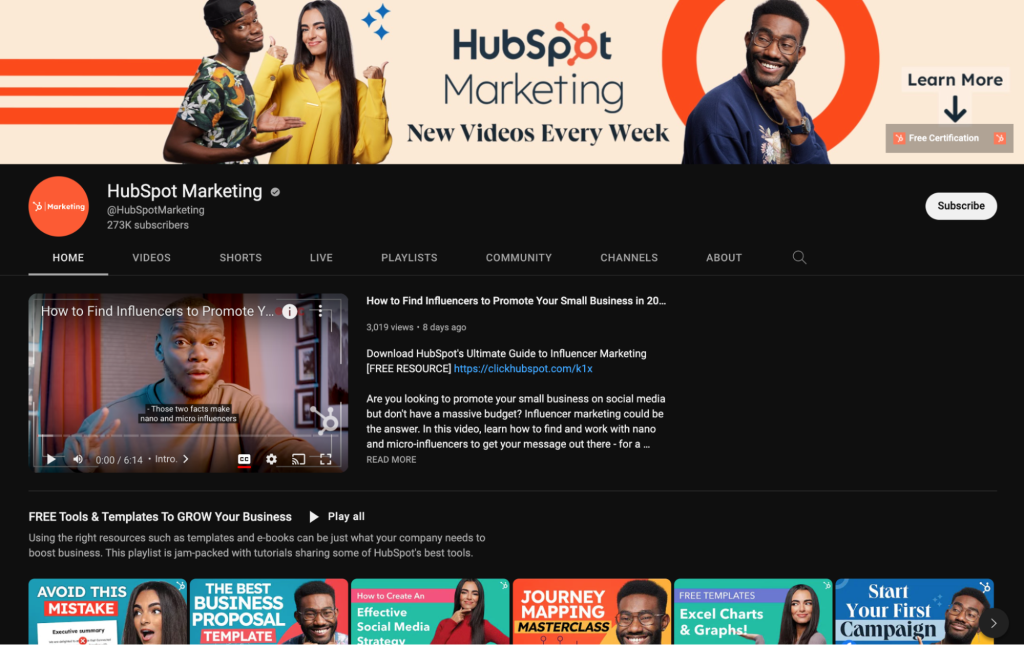 marketing hubspot youtube