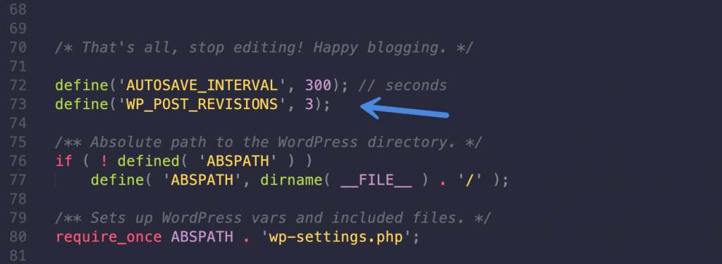 Limite las revisiones de WordPress