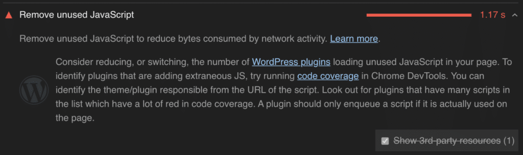 Eliminar JavaScript no utilizado