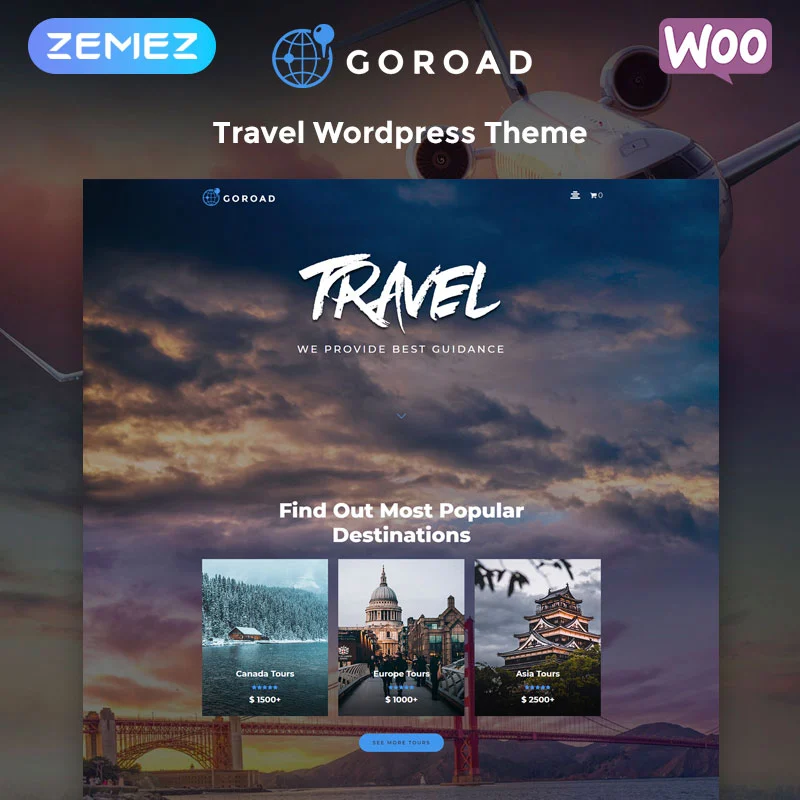 Goroad - Reisebüro Mehrzweck Modernes Elementor WordPress Theme