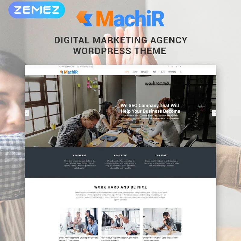 Machir - Agentur für digitales Marketing Modernes Mehrzweck-Elementor-WordPress-Thema