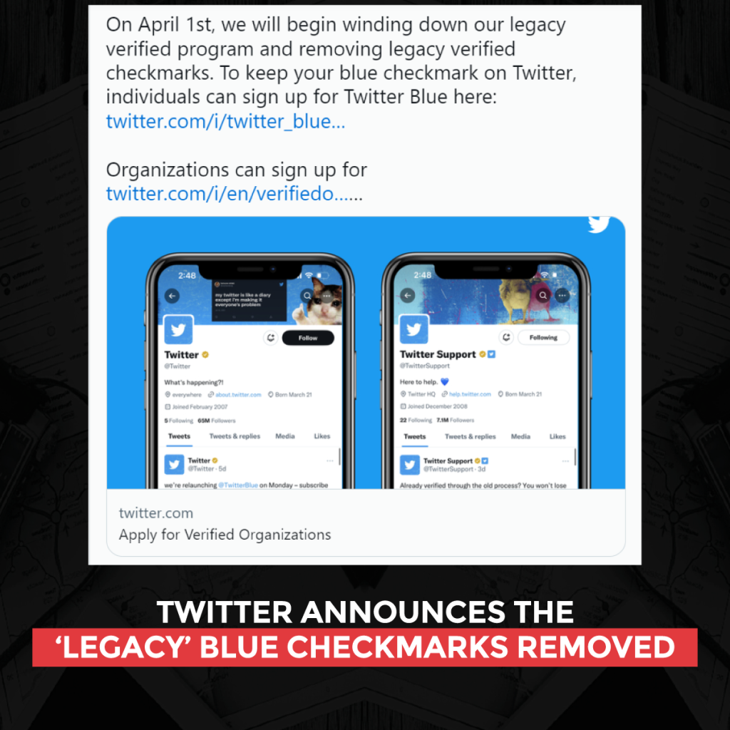تويتر-تعلن-the-legacy-blue-checkmarks- يجري إزالتها