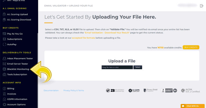 как проверить черный список электронной почты