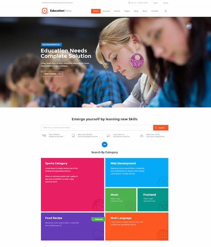 ธีม Education Press WordPress