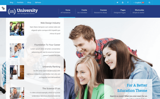 มหาวิทยาลัยการศึกษาเหตุการณ์และรูปแบบหลักสูตร