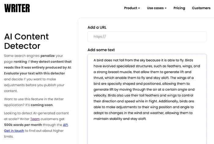 ライター AI コンテンツ検出器