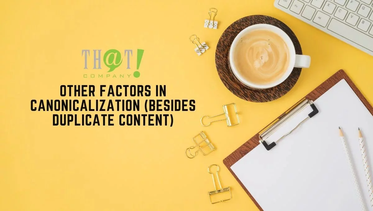 중복 콘텐츠 외 정규화의 기타 요인 Other Factors in Canonicalization Besides Duplicate Content