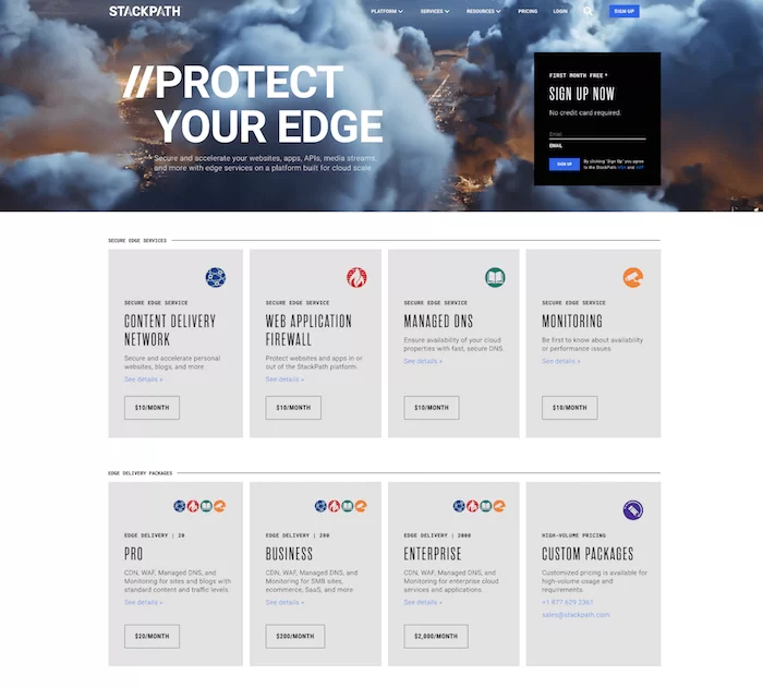 Serviço CDN Stackpath