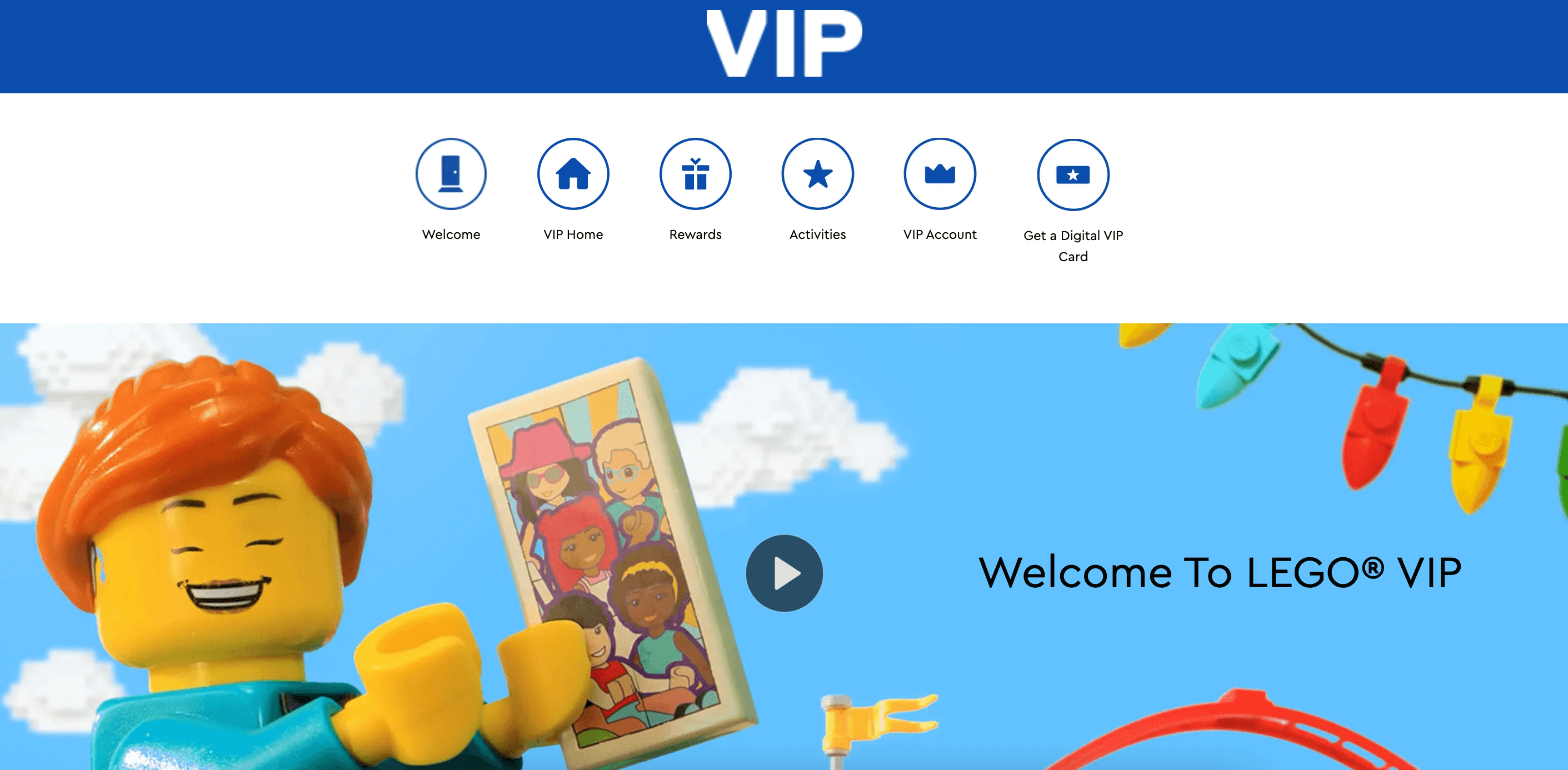 Kontostand des LEGO VIP-Programms LEGO VIP program account dashboard