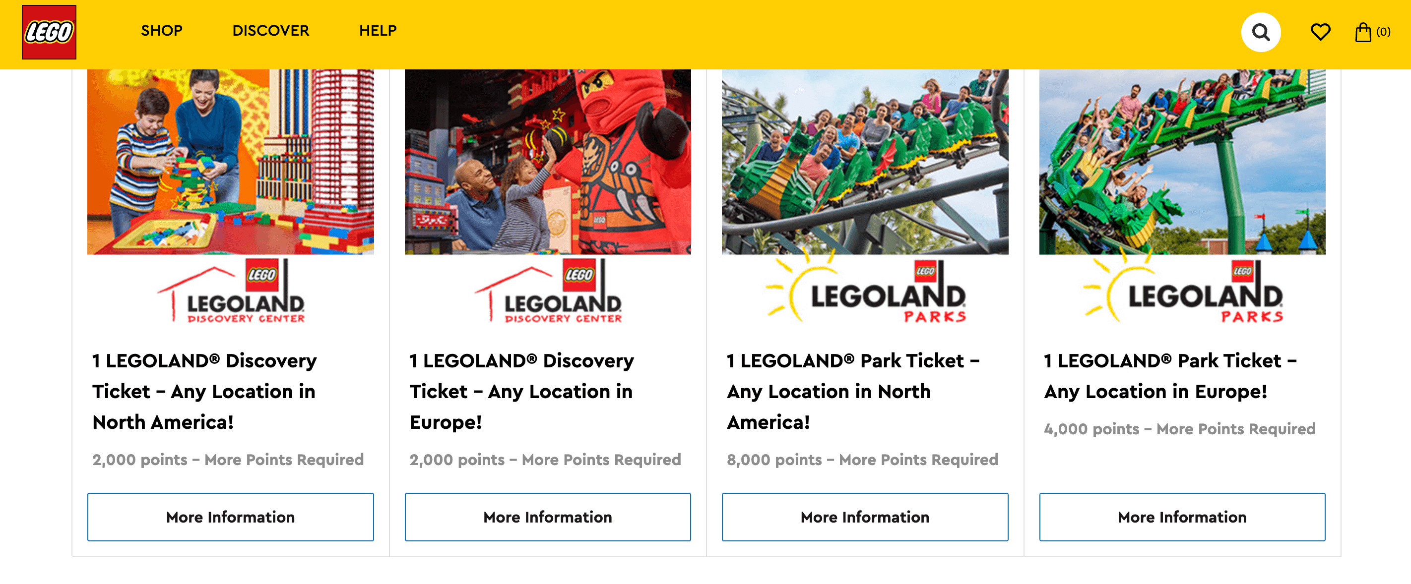 Screenshot der Einlösung von LEGOLAND Prämien