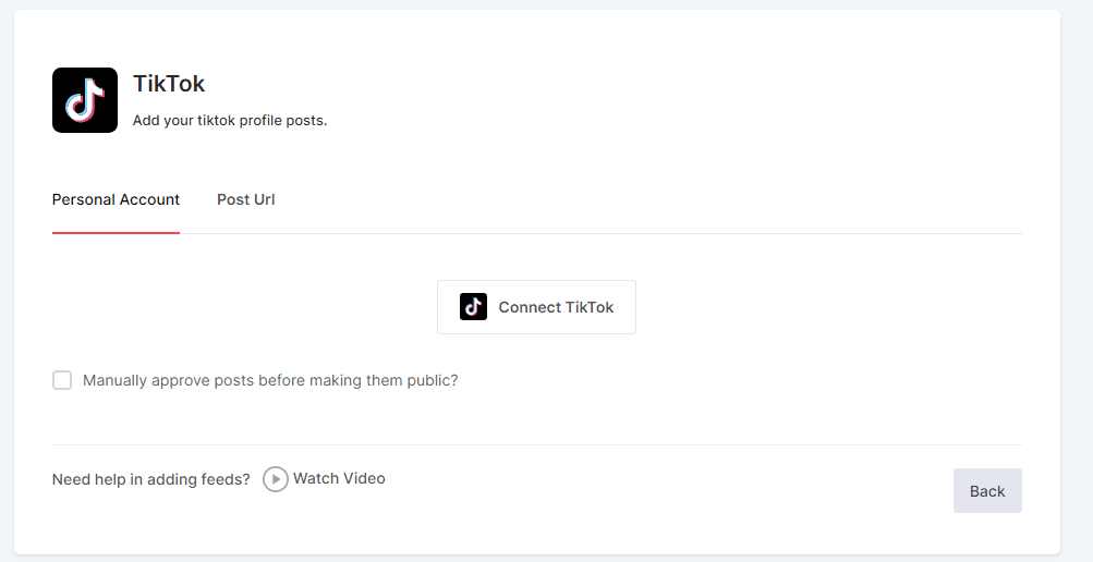 使用個人帳戶收集 TikTok 帖子