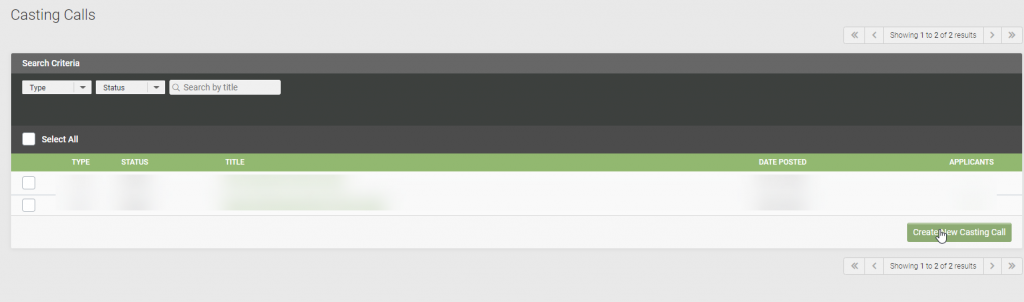 Buat Panggilan Casting Baru