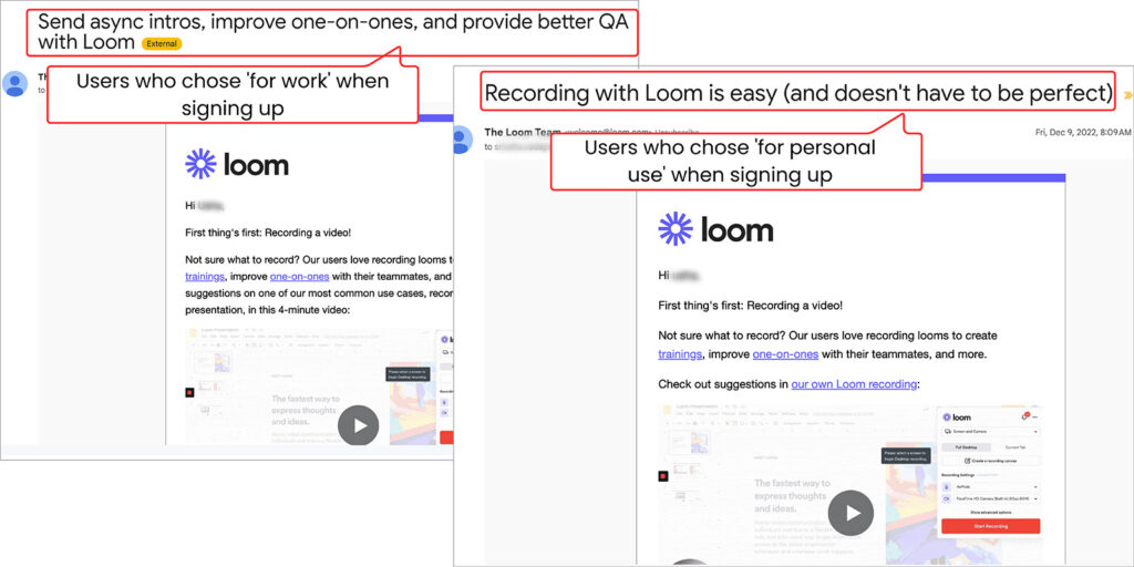 带有个性化主题行的入职电子邮件