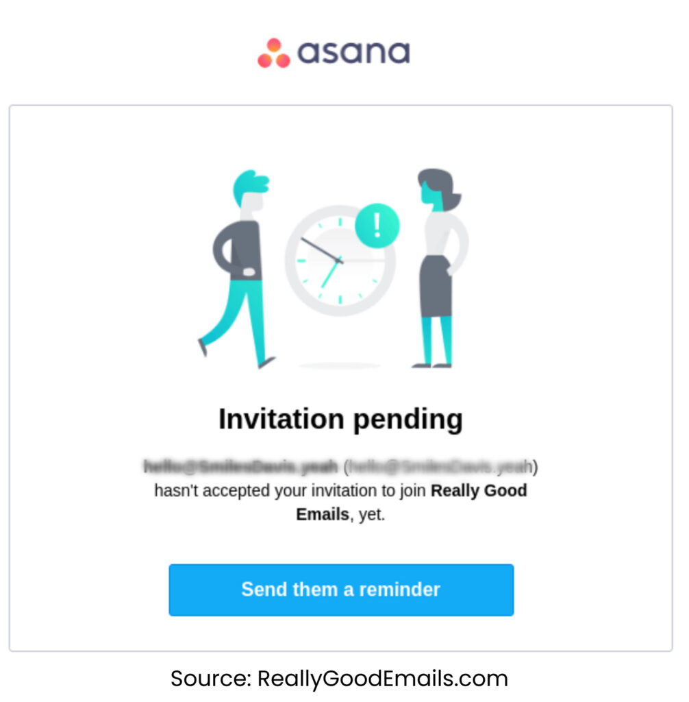 Asana 提醒电子邮件邀请