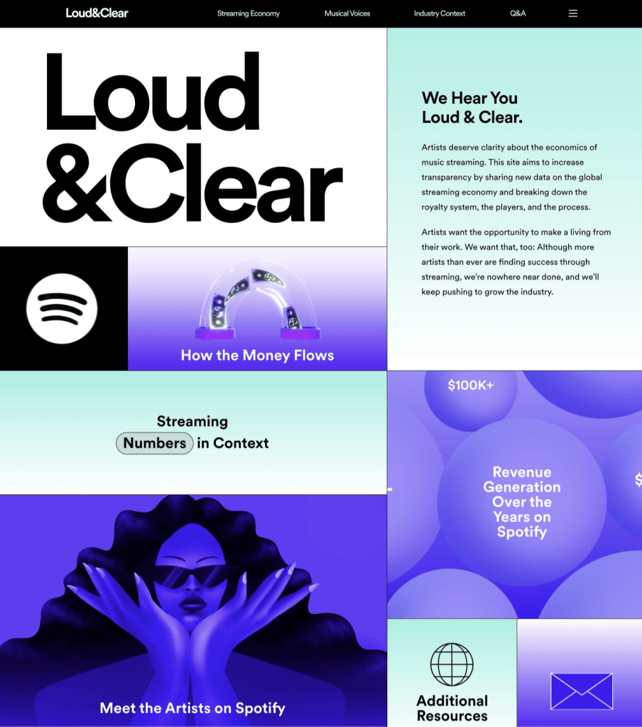 esempio pagina di destinazione spotify
