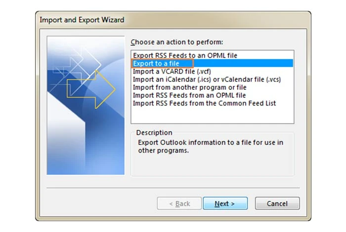 如何将 Outlook 备份到 MS Excel
