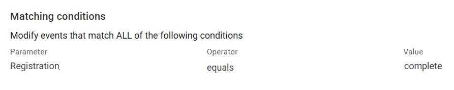 Настройка параметров события в google analytics