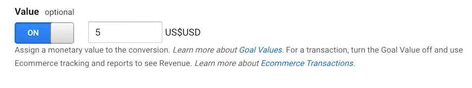 присвоение ценности лида конверсиям в google analytics