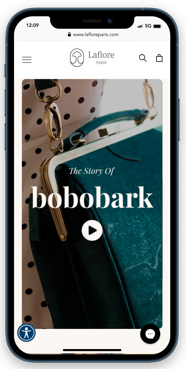 tangkapan layar video produk di situs seluler