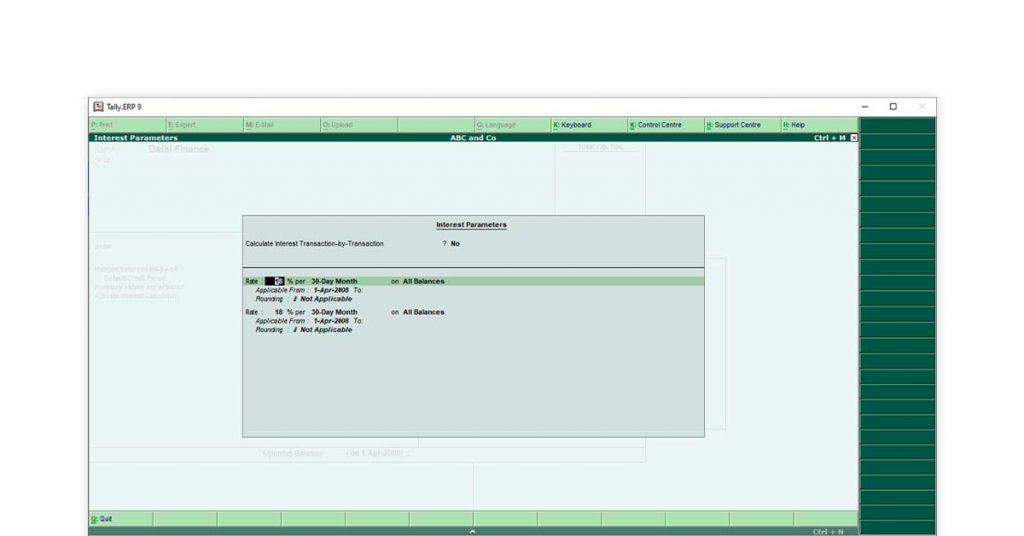 Calcul avancé des intérêts dans Tally