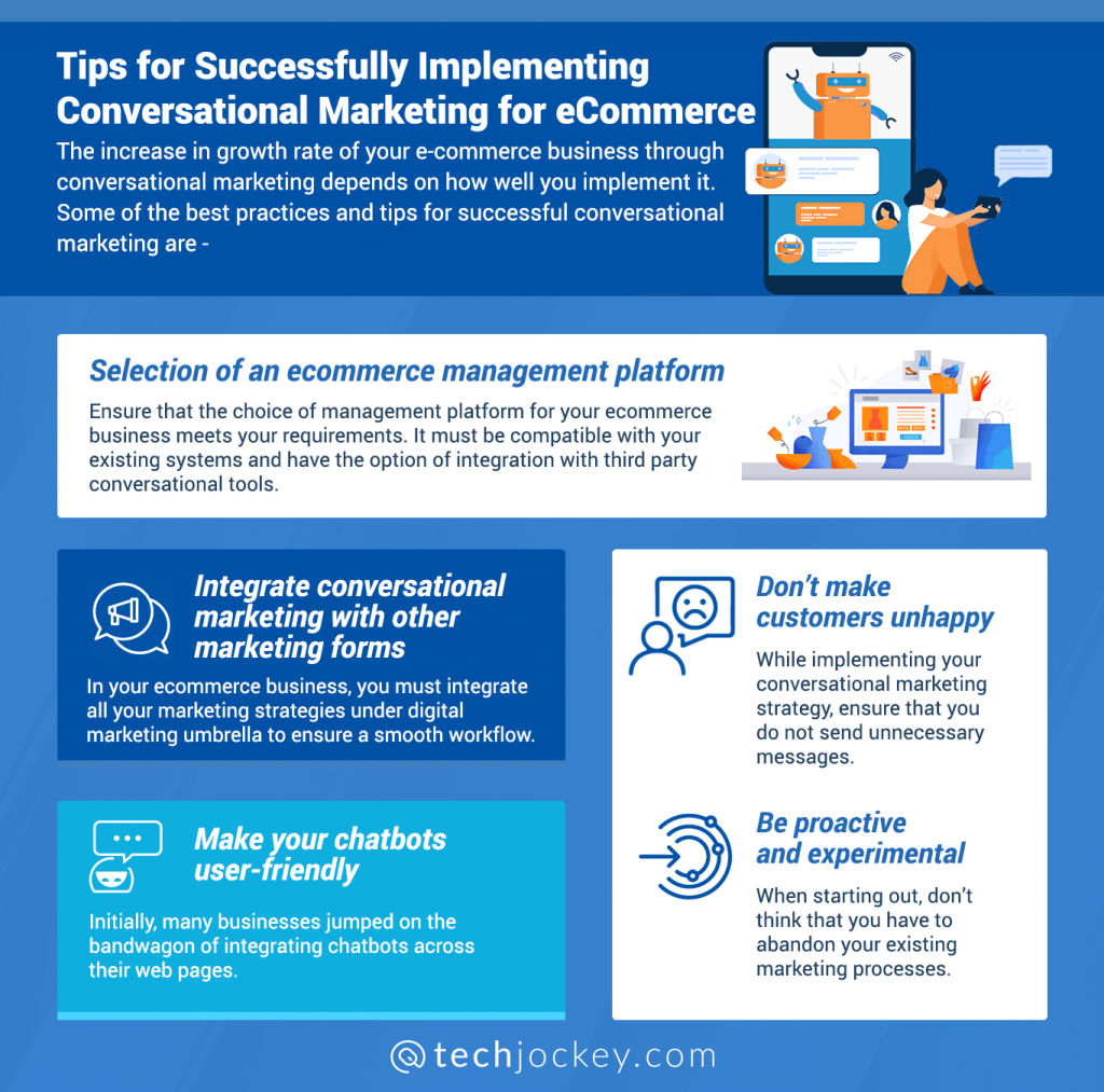 Conseils pour mettre en œuvre avec succès le marketing conversationnel pour l'infographie sur le commerce électronique