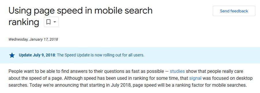 Google ページ速度に関するアドバイス
