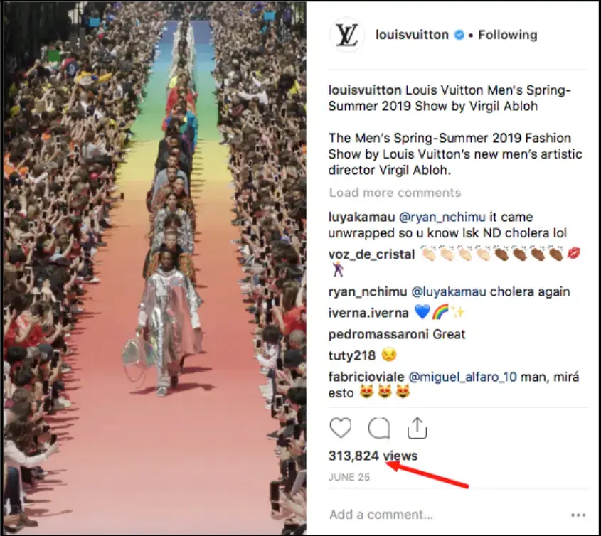 ルイ・ヴィトン-インスタグラム-ページ-スクリーンショット