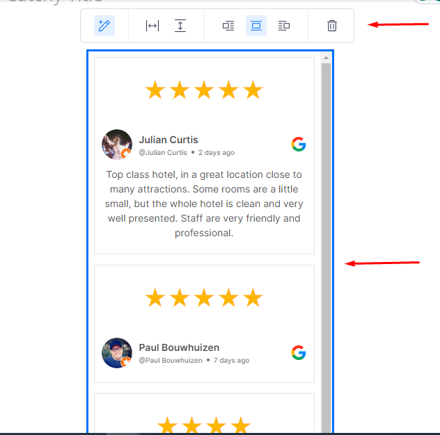 Adăugarea de recenzii Google la Wix