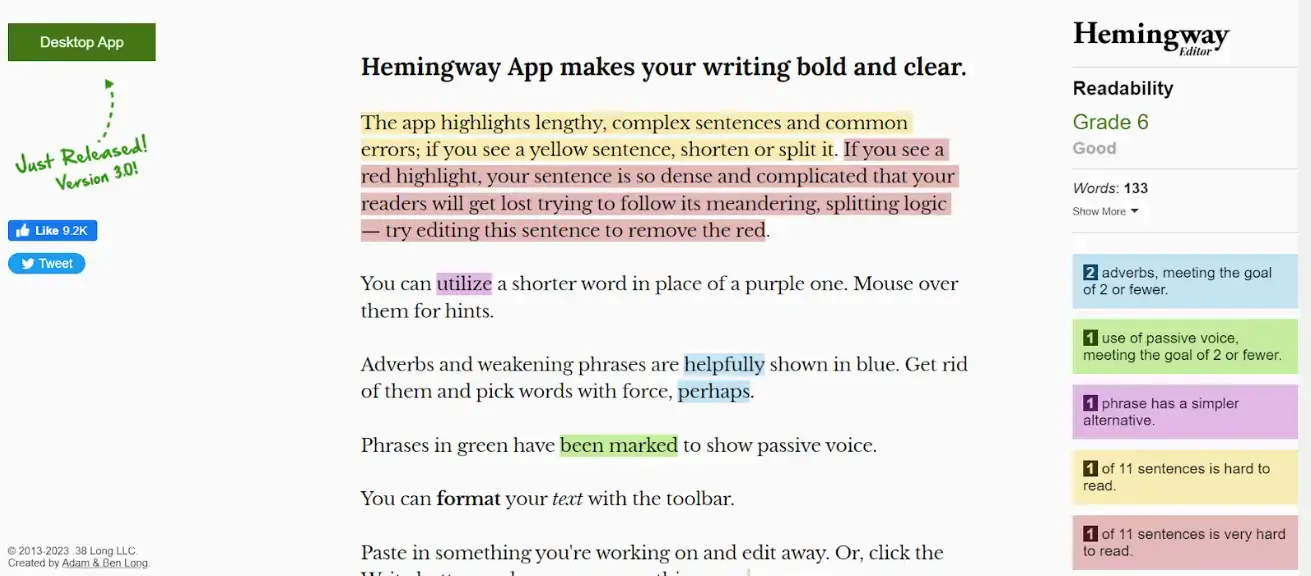 ヘミングウェイアプリ