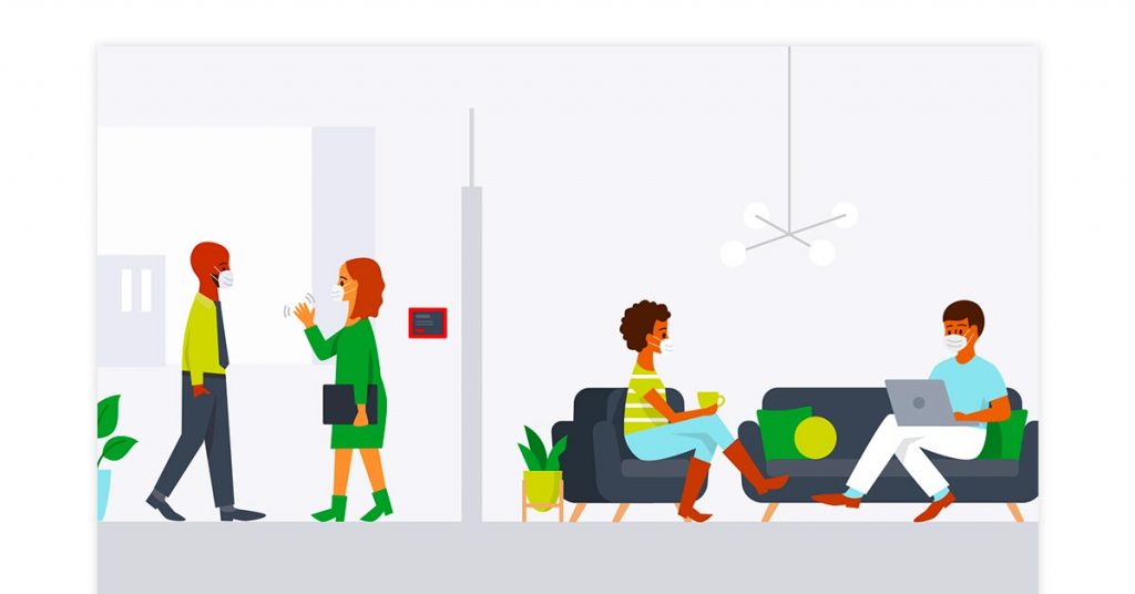 modello di lavoro d'ufficio ibrido