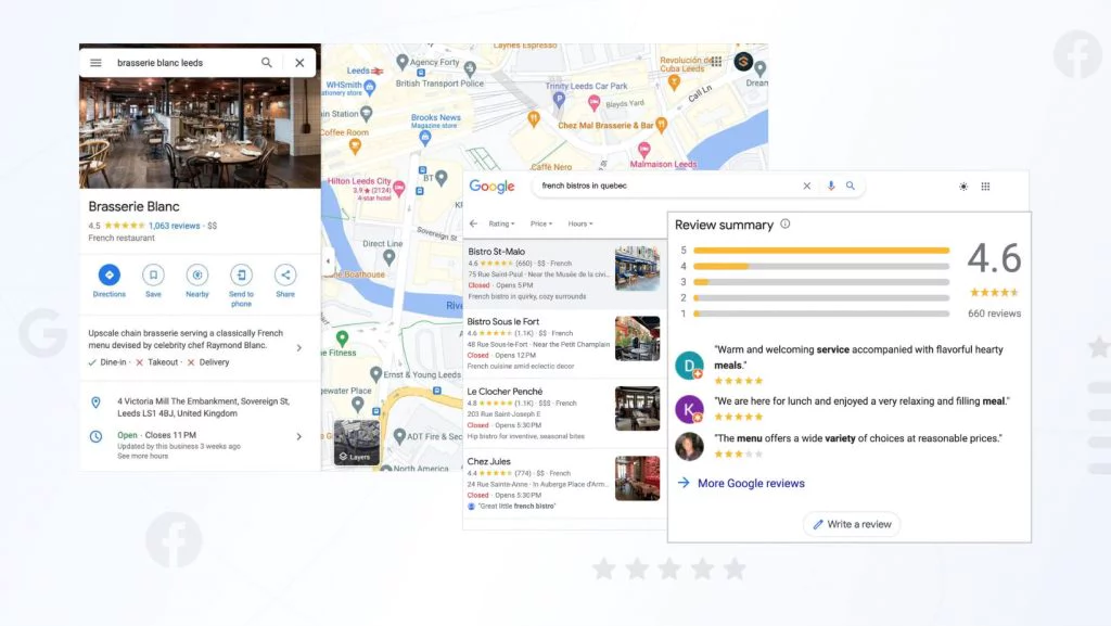 differenza tra le recensioni di google e quelle di facebook
