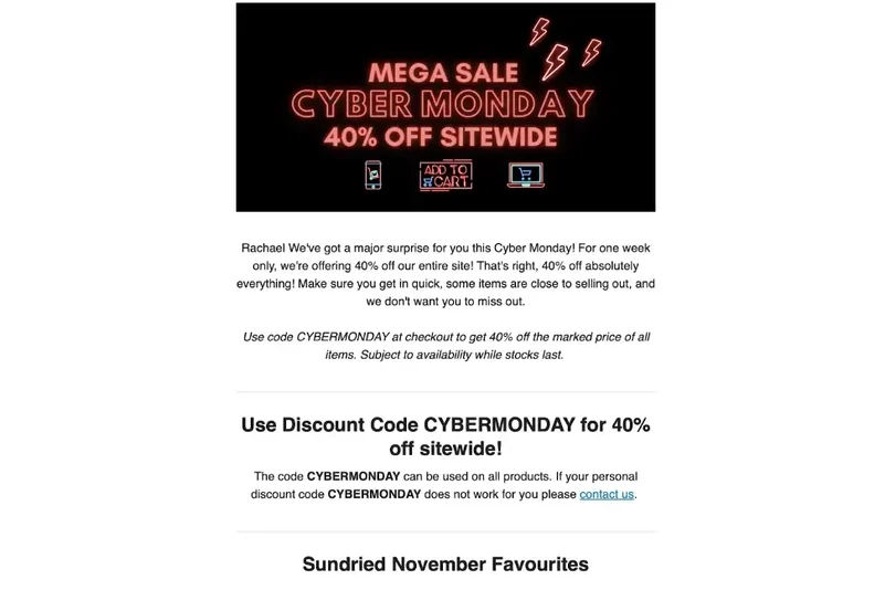 سايبر الاثنين البريد الإلكتروني