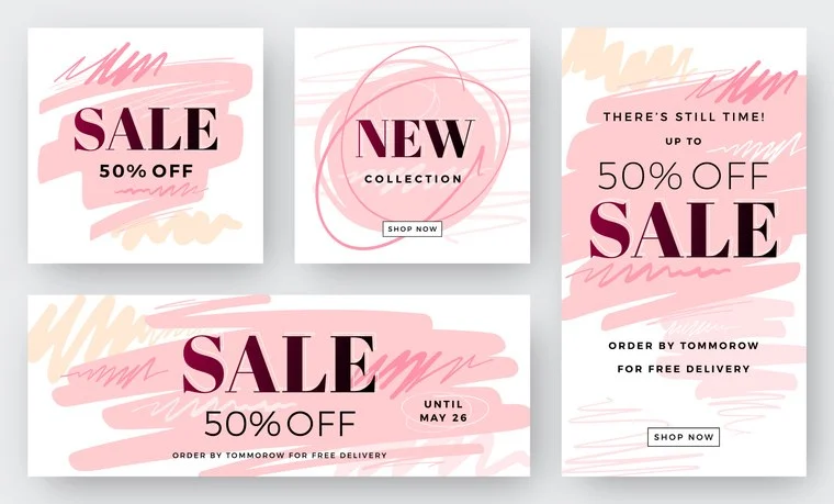 抽象的な販売の背景のセット |簡単アフィリエイト creating links and banner ads