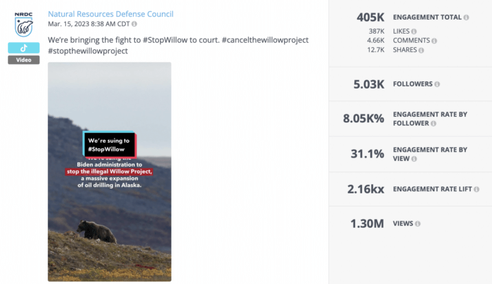 Ein weiteres leistungsstarkes Video von NRDC, einer der besten gemeinnützigen Organisationen auf TikTok.