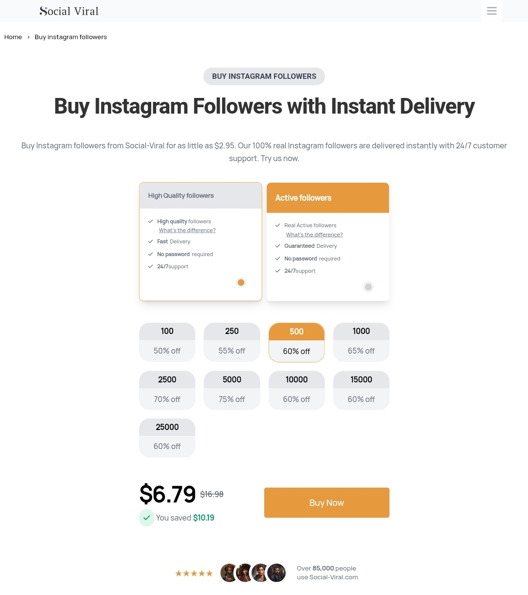 Compra seguidores de Social-Viral a precios competitivos.
