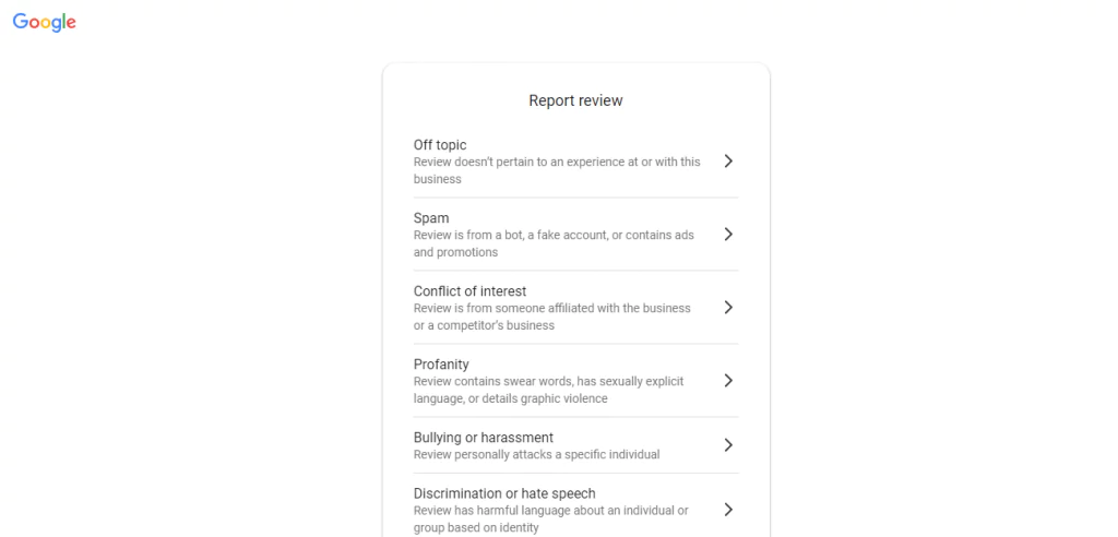 Google-Bewertungen melden